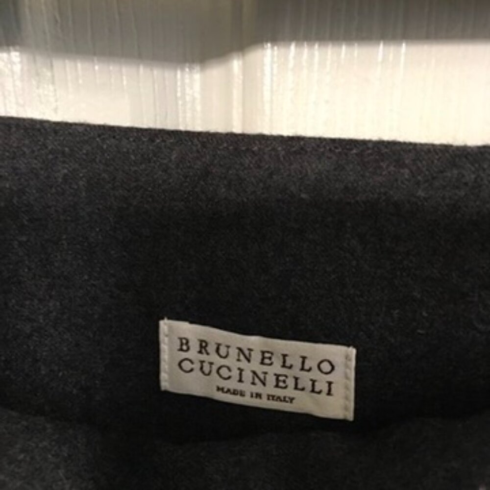 Brunello Cucinelli Wool/Leather Pencil Skirt - Picture 4 of 8